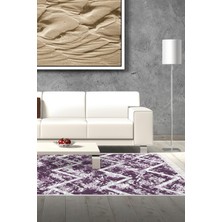 Dekoreko Dijital Salon Halısı Star Pamuk Kaymaz Taban Saçaklı Iskandinav Roxanne Mor