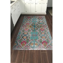 Dekoreko Dijital Mutfak Halısı Star Pamuk Kaymaz Taban Iskandinav Keona Renkli