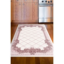 Dekoreko Dijital Mutfak Halısı Yıldız Deri Kaymaz Taban Modern Laoise Pudra