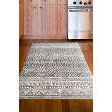 Dekoreko Dijital Mutfak Halısı Yıldız Deri Kaymaz Taban Iskandinav Liz Gri