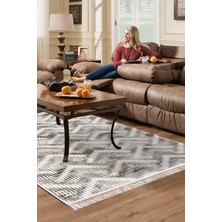 Dekoreko Dijital Salon Halısı Trend Keçe Kaymaz Taban Saçaklı Iskandinav Renata  Kahve