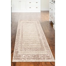 Dekoreko Dijital Mutfak Halısı Yıldız Deri Kaymaz Taban Modern Dorothea  Kahve