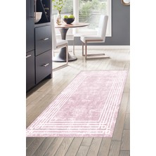 Dekoreko Dijital Mutfak Halısı Star Pamuk Kaymaz Taban Modern Shelbi Pudra