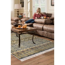 Dekoreko Dijital Salon Halısı Yıldız Deri Kaymaz Taban Saçaklı Iskandinav Judie Renkli