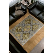 Dekoreko Dijital Salon Halısı Star Pamuk Kaymaz Taban Modern Osana Sarı