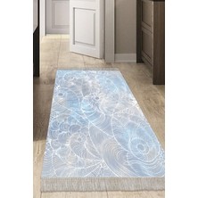 Dekoreko Dijital Mutfak Halısı Yıldız Deri Kaymaz Taban Saçaklı Modern Corrina Lila