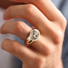 Sembol Gold Erkek Yüzük 14K  HOrse Onix
