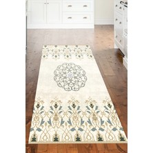 Dekoreko Dijital Mutfak Halısı Trend Keçe Kaymaz Taban Modern Demetria  Bej