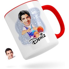 BK Kişiye Özel Erkek Basketbolcu Karikatürlü Kırmızı Kupa Bardak-2