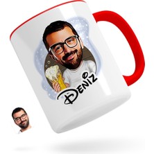 BK Kişiye Özel Erkek Karikatürlü Kırmızı Kupa Bardak-51