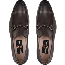 Kahverengi Klasik Loafer Kösele Erkek Ayakkabı -10785-