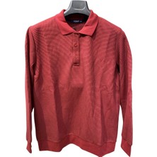 Süvari Waffle Desenli Polo Yaka Kazak