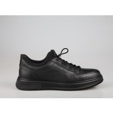 Komcero 3K1232 Hakiki Deri Siyah Erkek Günlük Ayakkabı