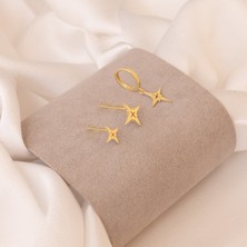 Dkmn Silver 925 Ayar Gümüş Sallantılı Kuzey Yıldızı Küpe