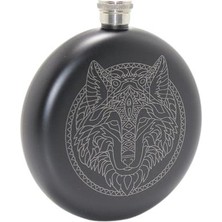 Stainless Kurt Işlemeli Cep Matarası 8 Oz (237ML)