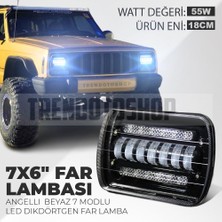 C9 7'' x 6'' Beyaz Angel Adaptif Cree Angel Offroad LED Lamba Drl