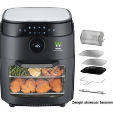 Wiami Air Fryer 12 Litre Siyah Oven Akıllı Fritöz