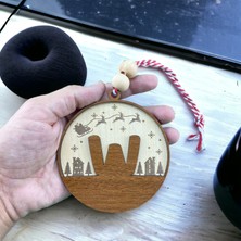 Hippodeco Iskandinav Tarzı W Harfi Yılbaşı Ağaç Süsü, Kişiselleştirilmiş Minimalist Noel Baba Desenli Çam Ağacı Süsü