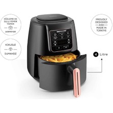 Karaca Ev Yemeği, Közleme, Sulu Yemek Yapabilen 3 ürün 1 arada Tencereli Airfryer Rosegold