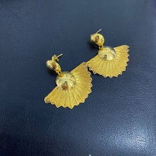 Kadın Gümüş Yelpaze Hasır Küpe