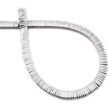 Uçar Doğal Taş Hematit Doğal Taş Parlak Gümüş Rondela Kesim Çift Delikli 5x1mm Dizi