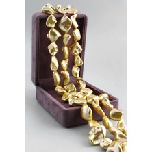 Uçar Doğal Taş İnci Doğal Taş Parlak Gold Amorf Kesim 18x25mm Dizi [AB+]