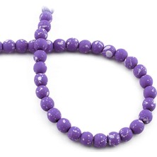 Uçar Doğal Taş Hematit Doğal Taş Mat Benekli Koyu Mavi Küre Kesim 6mm Dizi [AA]