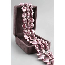 Uçar Doğal Taş İnci Doğal Taş Parlak Toz Pembe Amorf Kesim 14x18mm Dizi [AB+]