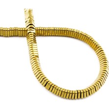 Uçar Doğal Taş Hematit Doğal Taş Parlak Gold Üçgen Rondela Kesim 6x1mm Dizi [AA]