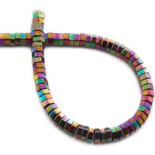 Uçar Doğal Taş Hematit Doğal Taş Parlak Gökkuşağı Altıgen Kesim 6x2mm Dizi [AA]