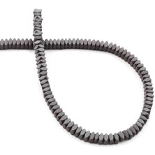 Uçar Doğal Taş Hematit Doğal Taş Mat Gri Rondela Kesim 4x2mm Dizi [AA]