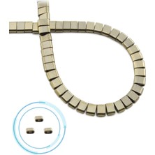 Uçar Doğal Taş Hematit Doğal Taş Parlak Antik Sarı Çift Delik 6x4mm Dizi [AA]