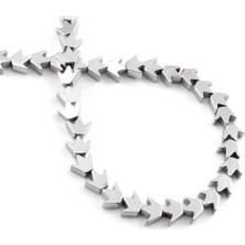 Uçar Doğal Taş Hematit Doğal Taş Parlak Gümüş Taç Kesim 8mm Dizi [AA]