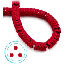 Uçar Doğal Taş Turkuaz Sıkma Doğal Taş Parlak Kırmızı Rondela Kesim 10x3mm Dizi [B+]