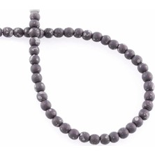 Uçar Doğal Taş Hematit Doğal Taş Mat Benekli Gri Küre Kesim 4mm Dizi [AA]