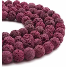 Uçar Doğal Taş Lav Taşı Doğal Taş Mat Açık Pembe Küre Kesim 10MM Dizi