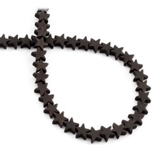 Uçar Doğal Taş Hematit Doğal Taş Mat Siyah Yıldız Kesim 7mm Dizi [AA]