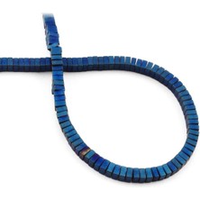 Uçar Doğal Taş Hematit Doğal Taş Mat Mavi Rondela Kesim 4x2mm Dizi [AA]