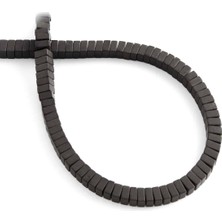 Uçar Doğal Taş Hematit Doğal Taş Mat Siyah Kare Dore Kesim 4X2MM Dizi