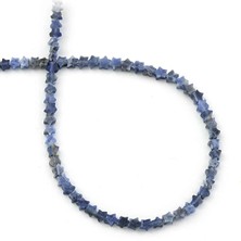 Uçar Doğal Taş Sodalit Doğal Taş Parlak Yıldız Kesim 4mm Dizi [AA]