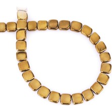 Uçar Doğal Taş Hematit Doğal Taş Parlak Kahverengi Kare Kesim 8x8x3mm Dizi [AA]