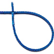 Uçar Doğal Taş Hematit Doğal Taş Mat Mavi Küp Kesim 2x2mm Dizi [AA]