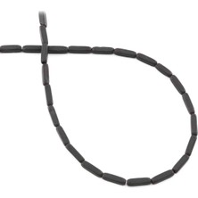 Uçar Doğal Taş Hematit Doğal Taş Mat Siyah Bombeli Dikdörtgen 2X8MM Dizi