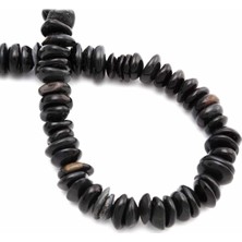 Uçar Doğal Taş Kaplan Gözü Doğal Taş Parlak Siyah Rondela Kesim 10x4mm Dizi [AA]