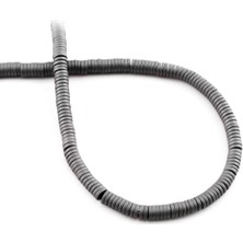 Uçar Doğal Taş Hematit Doğal Taş Mat Gri Rondela Kesim 4x1mm Dizi [AA]