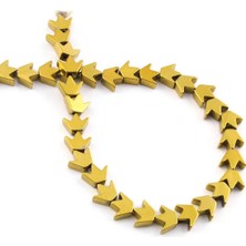 Uçar Doğal Taş Hematit Doğal Taş Parlak Gold Taç Kesim 8mm Dizi [AA]