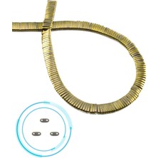 Uçar Doğal Taş Hematit Doğal Taş Parlak Antik Sarı Rondela Kesim Çift Delikli 5x1mm Dizi