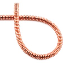 Uçar Doğal Taş Hematit Doğal Taş Parlak Roz Silindir Kesim 6x1mm Dizi [AA]