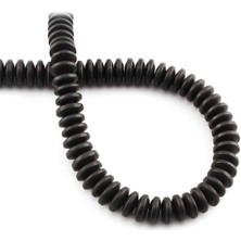 Uçar Doğal Taş Hematit Doğal Taş Mat Siyah Daire Kesim 8x3mm Dizi [AA]