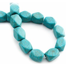 Uçar Doğal Taş Turkuaz Sıkma Özel Kesim 12x16mm Dizi